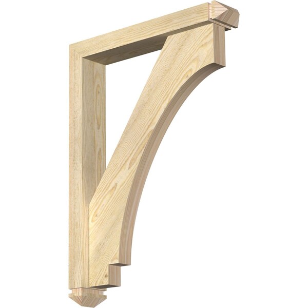 Ekena Millwork Imperial Arts and Crafts Rough Sawn Bracket w/ Offset Brace, Douglas Fir, 4"W x 22"D x 30"H BKT0402X22X30IMP03RDF - main